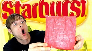 Eating The Worlds Biggest Starburst  Food Hacks  DIY Giant Candy [upl. by Swart]