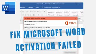 Product Activation Failed in Microsoft Word I 2024 Tutorial [upl. by Eeruhs914]