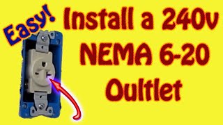 How to Wire a 240 Volt 220 Outlet for an Air Compressor  NEMA 620  122 Wire  20 AMP Breaker [upl. by Bendick]