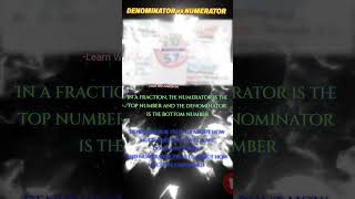 NUMERATOR vs DENOMINATOR viralvideo youtubeshorts maths [upl. by Ilahsiav]