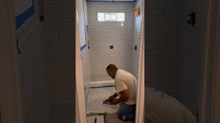 Bath Floor Tile Installation 12”x12” Penny Tile construction tutorial tutorial bathroom tile [upl. by Auohp]