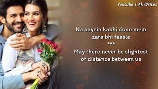 Duniya Lyrics With English Translation  Luka Chuppi  Kartik Aaryan Kriti Sanon  Akhil  Dhvani B [upl. by Ylevol134]