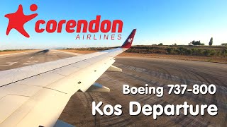 Corendon Airlines Boeing 737800  Takeoff at Kos Airport [upl. by Warram]