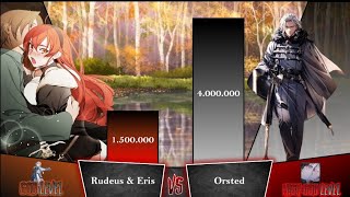 Rudeus amp Eris vs Orsted  Mushoku Tensei  Power Level [upl. by Naam493]