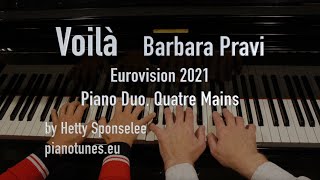 Voilà Barbara Pravi Piano Quatre Mains Eurovision 2021 pianotuneseu [upl. by Stoat224]