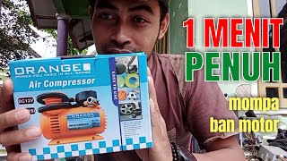 Kompresor Mini DC12V  Review amp Test Jujur  Compressor Portable ORANGE [upl. by Nayk]