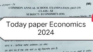 class 11 economics question paper for annual exam 2023 24  morning shift economics paper  15224 [upl. by Millur]