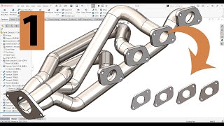 SolidWorks Tutorial Exhaust Manifold Flange Creation  Part 1 [upl. by Alvina251]