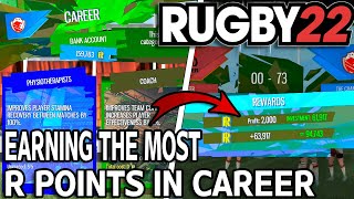 How To Earn The MOST R POINTS in RUGBY 22 Fast  Career Mode Gameplay and Commentary Easy Tutorial [upl. by Hoeg]