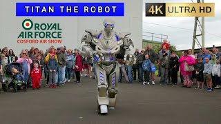 Titan the Robot Star of RAF Cosford Air Show 2024 4K60 [upl. by Ecirtaed827]