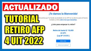 ACTUALIZADO Retiro de AFP 4 UIT 2022 Tutorial paso a paso [upl. by Seigel]