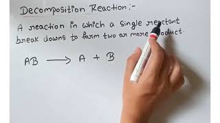 Decomposition reaction its typeclass 10 chemical reaction and equation [upl. by Alvera168]