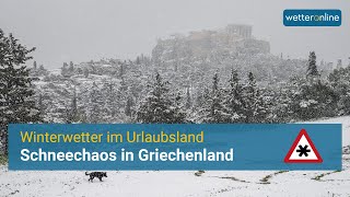 Winter in Griechenland Schnee rund um Athen [upl. by Peedsaj]