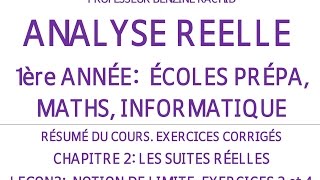 EXERCICES ANALYSE 1ERE ANNEE CHAPITRE2 LECON3 EXOS 345 [upl. by Kir]