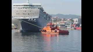 Película del ferry Volcan de Tinamar saliendo de Vigo 26042011wmv [upl. by Tselec]