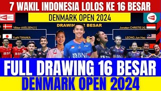 YAKIN INDONESIA JUARAAA‼️Full Drawing 16 Besar Denmark Open hari ini [upl. by Kuth]