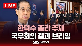 한덕수 국무총리 주재 국무회의 결과 브리핑 SBS [upl. by Koffman]