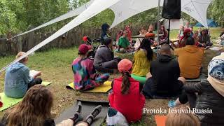 Pranayama training by Swamiji in Russia Protoka festival [upl. by Ilram]