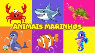 Aprenda os animais marinhos para crianças  Explorando a vida marinha  Vocabulário infantil [upl. by Imogene]