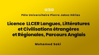 Licence LLCER Langues Littératures et Civilisations étrangères et Régionales Parcours Anglais [upl. by Rob]