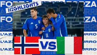 Highlights NorvegiaItalia 03  Under 21  Qualificazioni U21 EURO 2025 [upl. by Allenad]