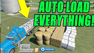 Auto Load Everything Lizard Flatdeck Autoloader Trailer Farming Simulator 19 [upl. by Adnilema306]