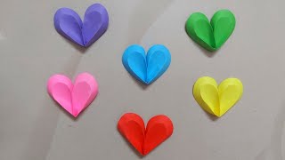 Origami Heart  3D Paper Heart  3D Origami Lucky Heart Tutorial  DIY Hearts  Paper Heart Making [upl. by Aseela]