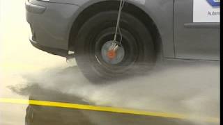 Tyre hydroplaning test  TÜV SÜD [upl. by Rochester]