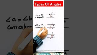 Types of Angles I Alternate Angles I Corresponding Angles I Cointerior Angles shorts viralvideo [upl. by Kucik]