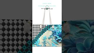 Weekender Bag Women Bag Womans Accessories Weekender Tote Bag Turquoise Fleuron by RAGANA [upl. by Anasor822]