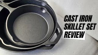 Simple Chef Cast Iron Skillet 3Piece Set  Cast Iron Skillet Set Review [upl. by Cunningham]