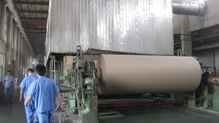 cylinder mould corrugated paperkraft papercardboard paper making line [upl. by Einhpets454]