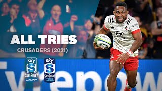 Sky Super Rugby All Crusaders tries 2021 [upl. by Schaumberger]