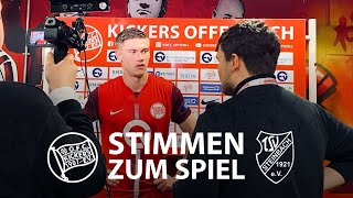 Die Stimmen zum Spiel nach Kickers Offenbach vs TSV Steinbach Haiger [upl. by Sergias]