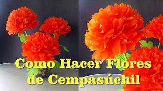 Como Hacer Flores de Cempasúchil Con Papel Crepe Para Día de Muertos [upl. by Hgieliak]