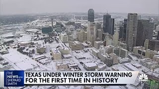 Texas is under winter storm warning for first time in history [upl. by Aicilaf760]