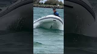 Small RIB Inflatable Boat Fun on Water beach ocean boat [upl. by Bernadine]