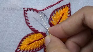 Amazing Flower Hand Embroidery  Easy Flower Embroidery Tutorial for Beginners  bordado para flores [upl. by Colp633]