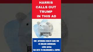 HARRIS CALLS OUT TRUMP IN CAMPAIGN AD trumpvsharris HarrisWalz ObamaCare [upl. by Alaaj]