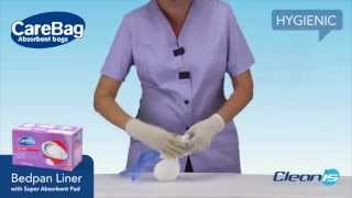 Carebag Bedpan Liner with Super Absorbent Pad [upl. by Schechter228]