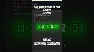 Leetcode 349  Intersection of Two Arrays [upl. by Winona]