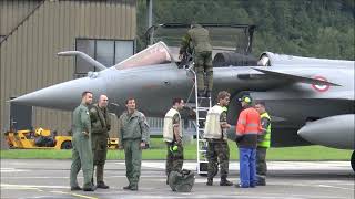 2x French Rafales amp 2x Belgium F16s Arrive at Meiringen for the Airshow in Switzerland 16062016 [upl. by Annawik350]