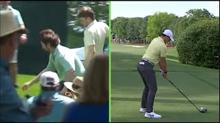 Rory McIlroy nearly hits cameraman with club after disastrous shot at Memorial Tournament [upl. by Nichol]