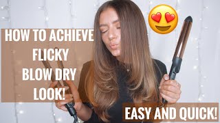 HOW TO ACHIEVE BLOW DRY FLICK STYLE WITH STRAIGHTENERS OR CURLERS easy and quick [upl. by Harve]