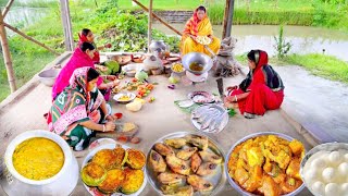 বাড়িতে পুজো উপলক্ষে ভোগের খিচুড়ি রান্না করলাম সাথে নবরত্নবেগুনভাজইলিশমাছ ভাজামিষ্টি  khichuri [upl. by Kirby111]