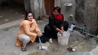 My Friend Helped Me  Washed Clothes  Amazing Culture Of Punjab  Rural Life Women Work [upl. by Uthrop84]