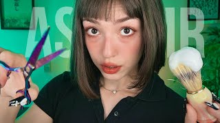 ASMR A FILHA DO BARBEIRO CORTA SEU CABELO ✂️ [upl. by Kellen761]