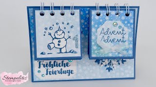 TischAdventskalender Schneeflockentraum mit Cinch  Stempelitis mit Produkten von Stampin Up [upl. by Eiraminot]