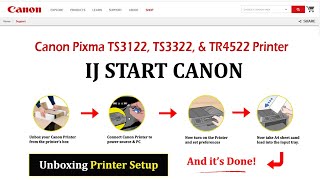 PIXMA TS3122TS3322TR4522 Wireless Connection Setup IJStartCanon [upl. by Elay800]