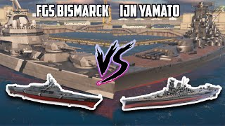 FGS Bismarck H41V VS IJN Yamato Modern Battleship Battle With WW 2 Battleship  Modern Warships [upl. by Udenihc507]